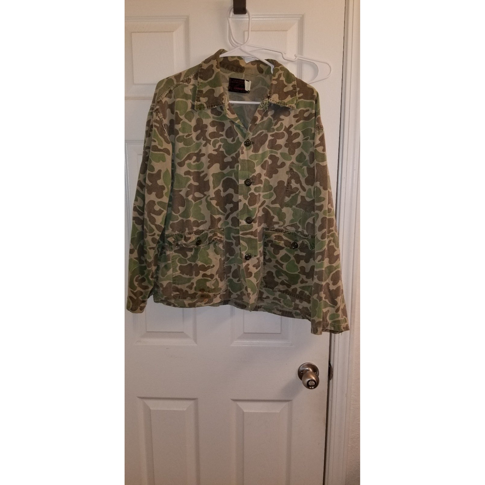 Vintage 1960s Ranger Button up womens Jacket SZ L Field Hunting Camo
